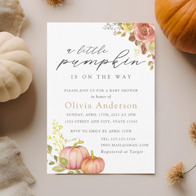 Little Pumpkin Gender Neutral Fall Baby Shower Inbjudningar (Skapare uppladdad)