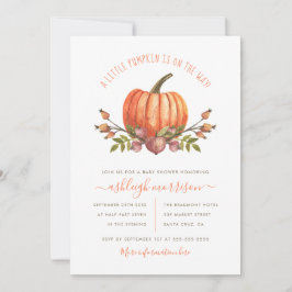 Little Pumpkin Gender Neutral Fall Baby Shower Inbjudningar