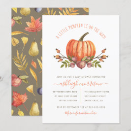 Little Pumpkin Gender Neutral Fall Baby Shower Inbjudningar