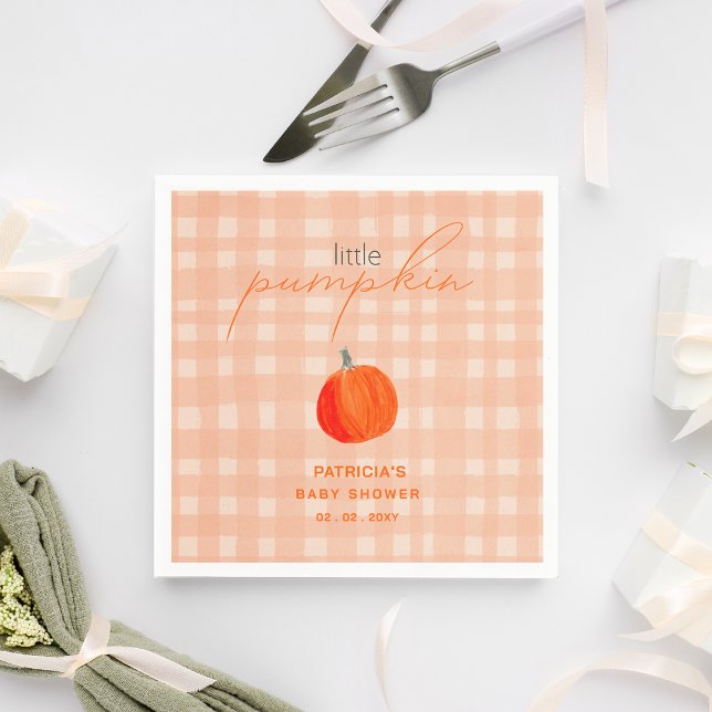 Little Pumpkin Gender Neutral Fall Baby Shower Pappersservett (Little Pumpkin Gender Neutral Fall Baby Shower Napkins)