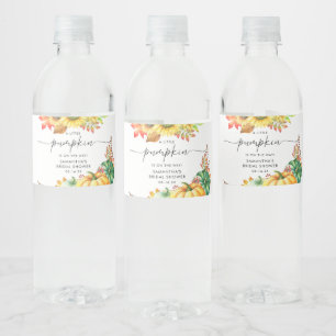 Little Pumpkin Gender Neutral Fall Baby Shower Vattenflaskor Etikett