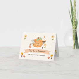 Little Pumpkin Girl 1st Birthday Tack Cards Kort