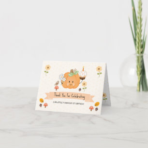 Little Pumpkin Girl 1st Birthday Tack Cards Kort