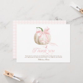 Little Pumpkin Girl 1st Birthday Thank You Card Kort