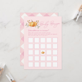 Little Pumpkin Girl Baby Shower Bingo Card Inbjudningar