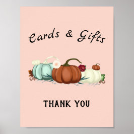 Little Pumpkin Girl Baby Shower Cards and Gifts Poster