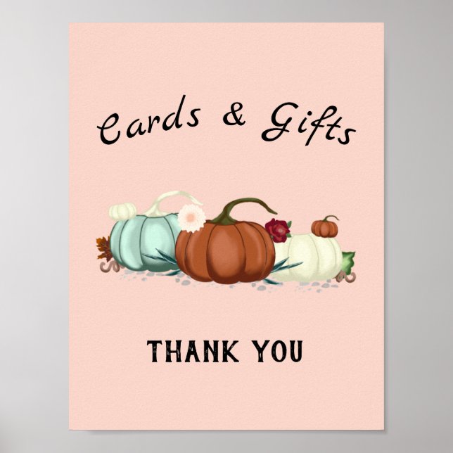 Little Pumpkin Girl Baby Shower Cards and Gifts Poster (Framsidan)