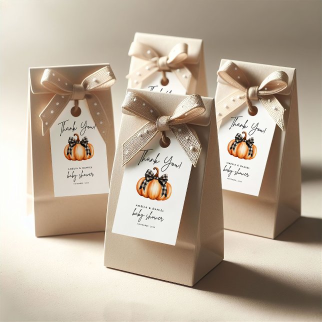 Little Pumpkin Girl Baby Shower Gift Märkre Presentetikett (Skapare uppladdad)