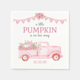 Little Pumpkin Girl Baby Shower Napkins Pappersservett