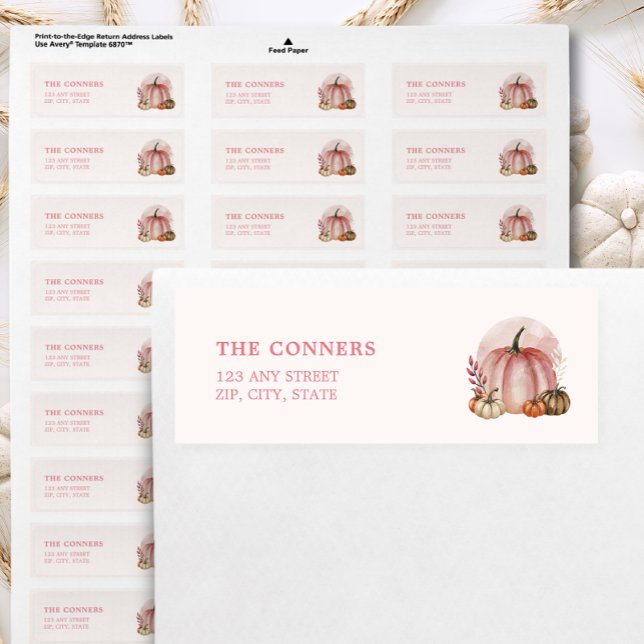 Little Pumpkin Girl Baby Shower Returadress Returadress Etikett (Skapare uppladdad)