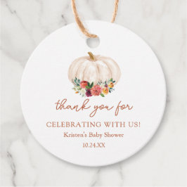 Little Pumpkin Girl Baby Shower Tack Favor Ta Gåvor Etiketter