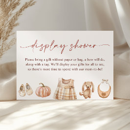 Little Pumpkin Girl Baby Shower Visning Shower Tilläggskort