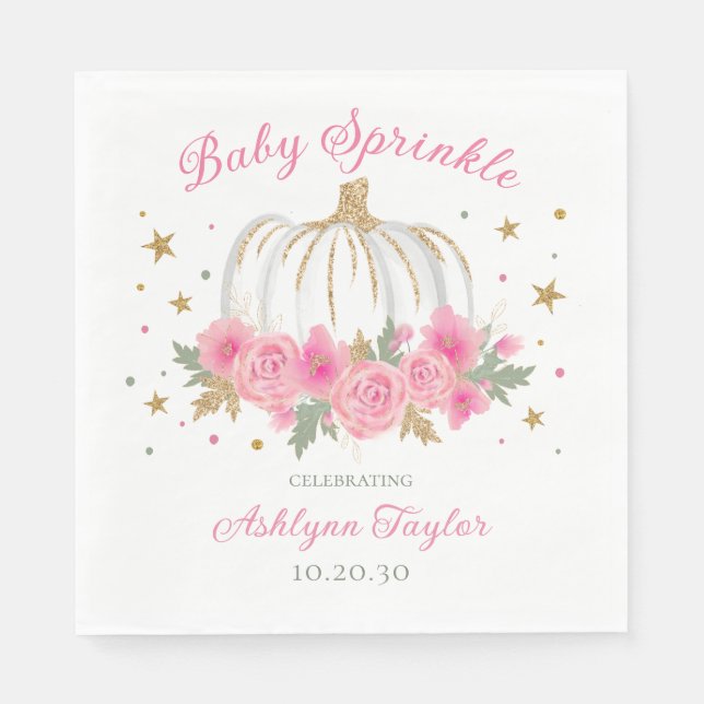 Little Pumpkin Girl Baby Sprinkle Pappersservett (Framsidan)