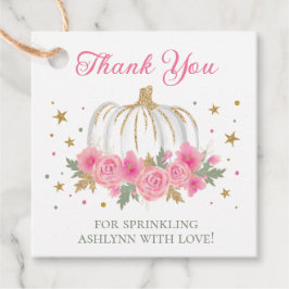 Little Pumpkin Girl Baby Sprinkle Tack Gåvor Etiketter