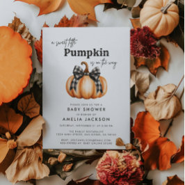 Little Pumpkin Girl Black Bow Baby Shower Inbjudningar