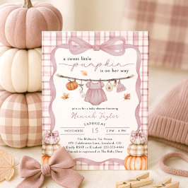 Little Pumpkin Girl Clothes Fall Baby Shower Inbjudningar