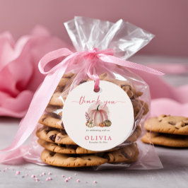 Little Pumpkin Girl Rosa Baby Shower Tack Gåvor Etiketter