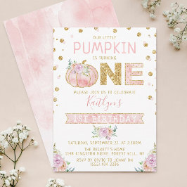 Little Pumpkin Girls 1st Birthday Inbjudningar