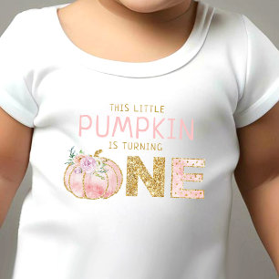 Little Pumpkin Girls 1st Birthday T Shirt
