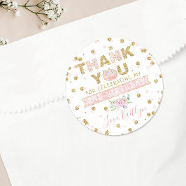 Little Pumpkin Girls 2:a födelsedag Tack Runt Klistermärke