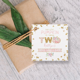 Little Pumpkin Girls 2:a födelsedagen Gåvor Etiketter