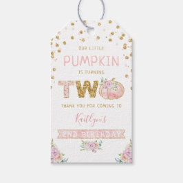 Little Pumpkin Girls 2:a födelsedagen Presentetikett