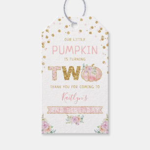 Little Pumpkin Girls 2:a födelsedagen Presentetikett
