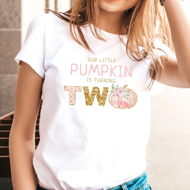 Little Pumpkin Girls 2:a födelsedagsföräldern T Shirt (Skapare uppladdad)