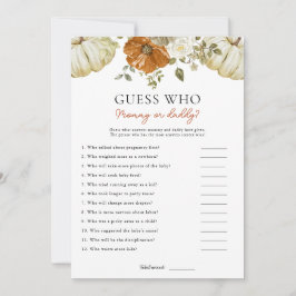 Little Pumpkin gissar vem Baby Shower Game Card Julkort