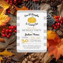 Little Pumpkin Grått Rand Child Birthday Small