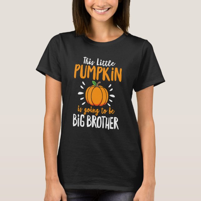Little Pumpkin Gravid Announcement Halloween Bo T Shirt (Framsida)