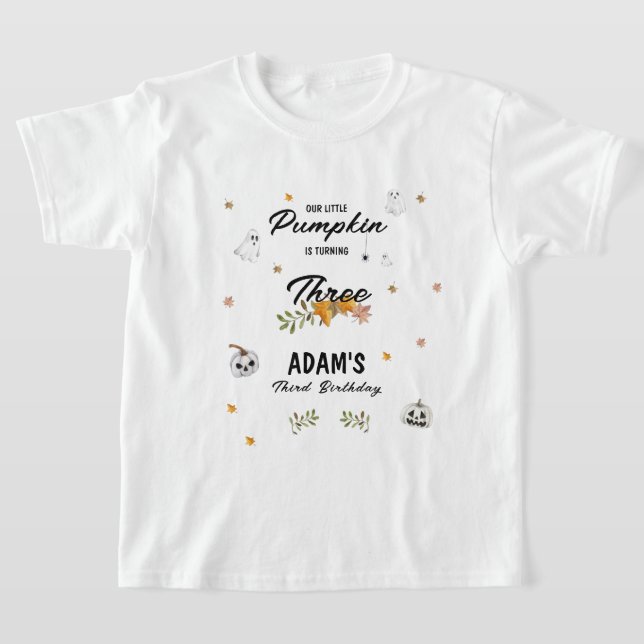Little Pumpkin Halloween Any Age Birthday  T Shirt (Laydown)
