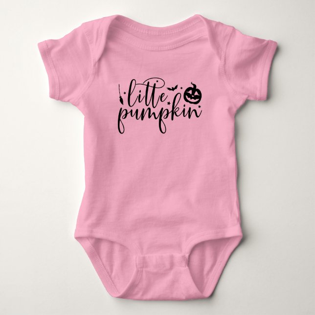 Little Pumpkin Halloween Baby Bodykostym T Shirt (Framsida)