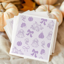 Little Pumpkin Handdragen Lila Baby dusch Pappersservett