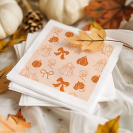 Little Pumpkin Handdragen orange Babydusch Pappersservett