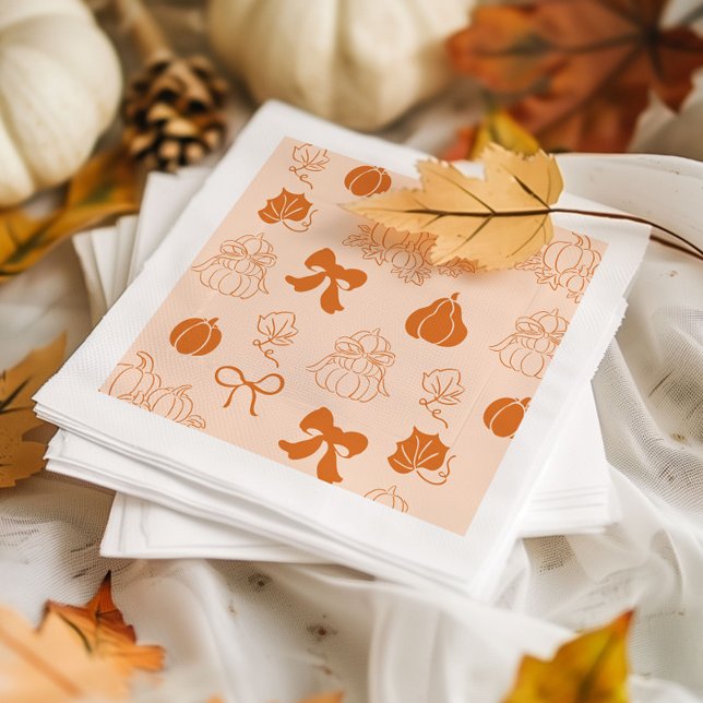 Little Pumpkin Handdragen orange Babydusch Pappersservett (Skapare uppladdad)