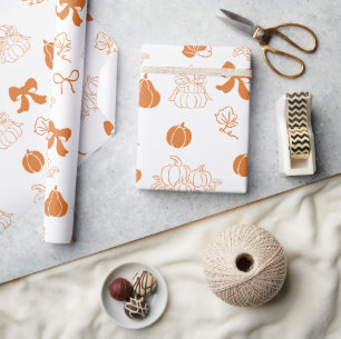 Little Pumpkin Handdragen orange Babydusch Presentpapper