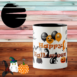 Little Pumpkin Happy halloween Party Balloon Funky Två-Tonad Mugg