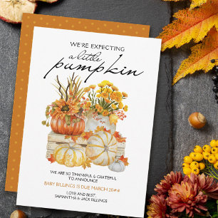 Little Pumpkin Harvest Tack och tacksam Gravid Meddelande