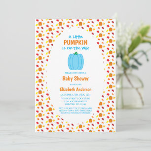 Little Pumpkin Höst löv Baby Shower Inbjudningar