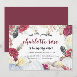 Little Pumpkin | HöstBlommigtens Födelsedagsfest Inbjudningar