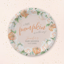 Little Pumpkin Höstfärgning Guld Baby Shower