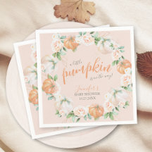 Little Pumpkin Höstfärgning Guld Baby Shower