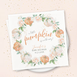 Little Pumpkin Höstfärgning Guld Baby Shower Pappersservett