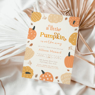 Little Pumpkin-inbjudan för höstbabyskor Inbjudningar