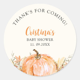 Little Pumpkin is Coming Baby Shower Runt Klistermärke