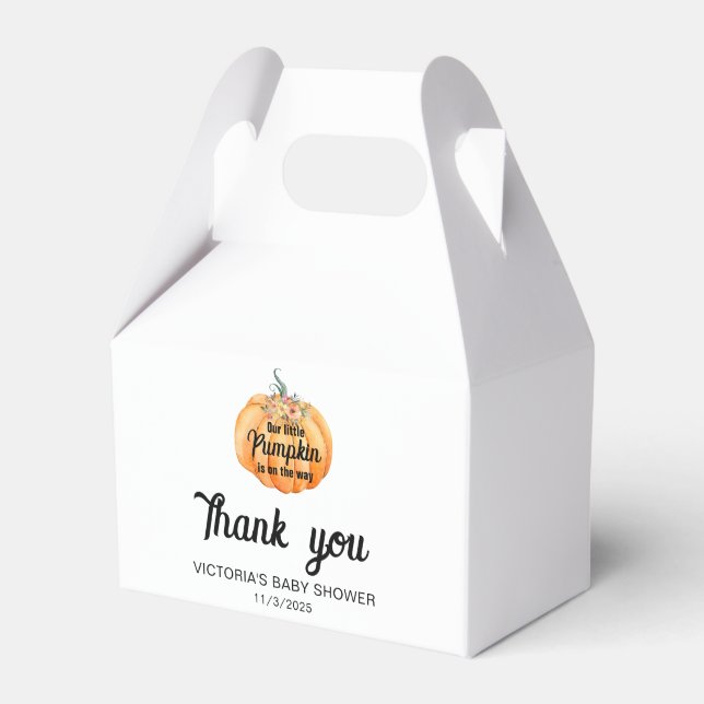 Little Pumpkin is on the way Baby Shower  Presentaskar (Framsidan Sidan)