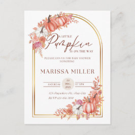 Little Pumpkin Is On the Way Invitation  Vykort