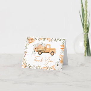 Little Pumpkin Lastbil Fall Baby Shower Tack Kort