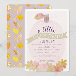 Little Pumpkin Lavender Rosa Drive by Baby Shower Inbjudningar
